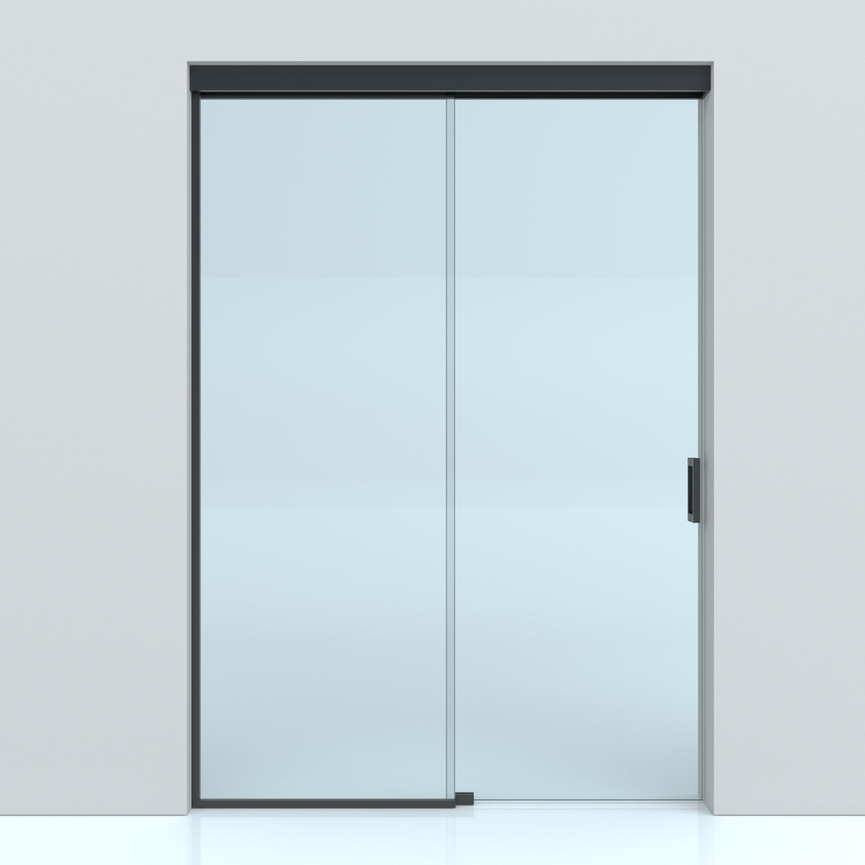Ușă glisantă din sticlă cu parte fixă