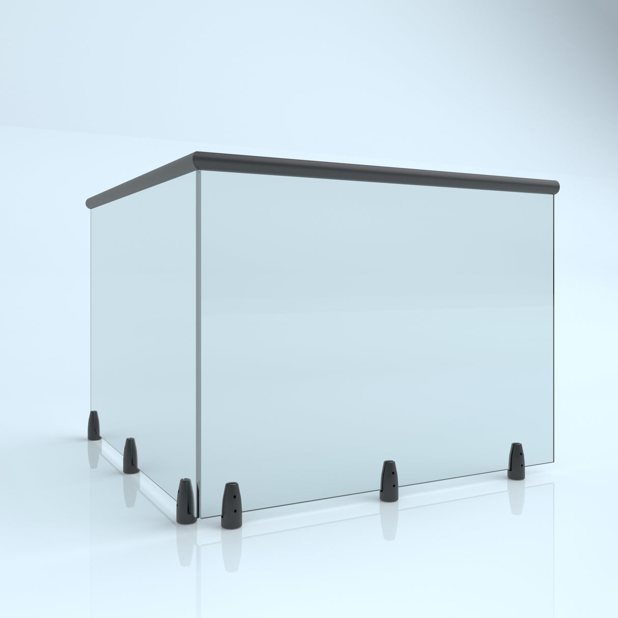 Balustradă de sticlă pe picioare cu mână curentă