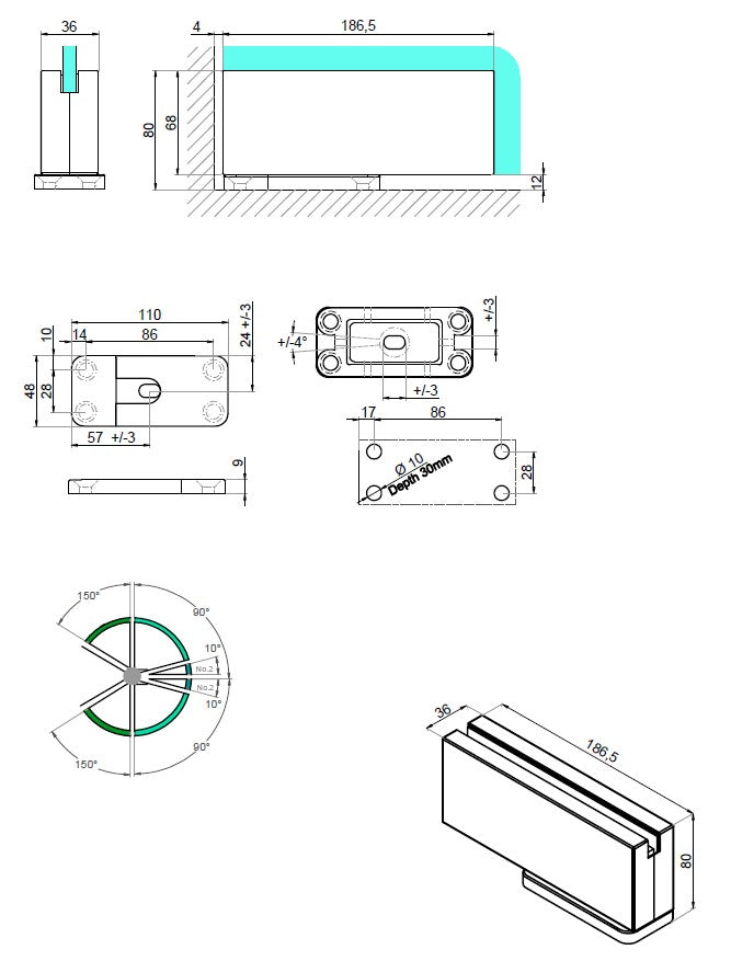 Set Amortizor hidraulic + Balamale superioare + Pivot superior N0302109-SET