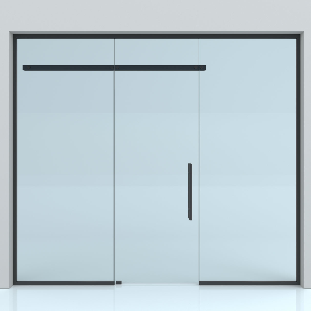 Perete despărțitor din sticlă cu ușă glisantă